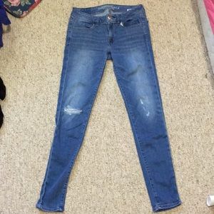 American Eagle medium wash distressed jeans